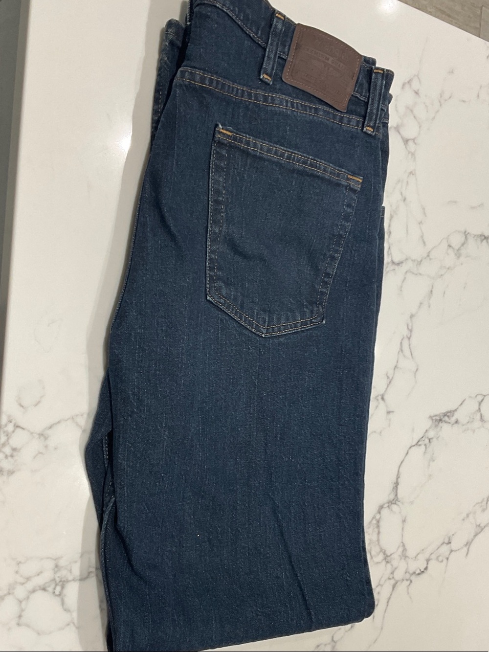 Men's Straight Fit Dark Blue Denim Jeans - Timeless Casual Staple